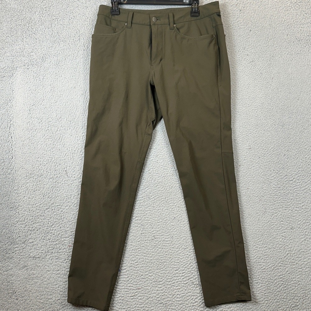 Lululemon Pants Mens 31 ABC Pant Slim Olive Green Warpstreme Chino 5-Pocket EUC